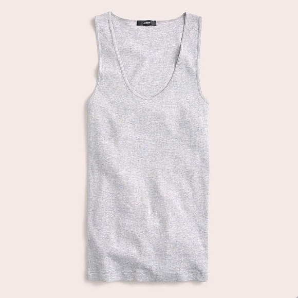 NWT J. Crew Fine Ribbed Tank in Heather Grey XXL - Picture 2 of 6